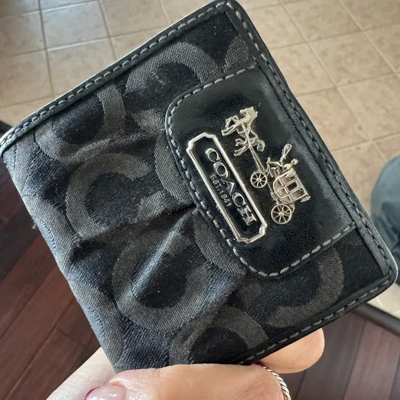 Coach Black and Gray Wallet with Silver Accents - Picture 7 of 7